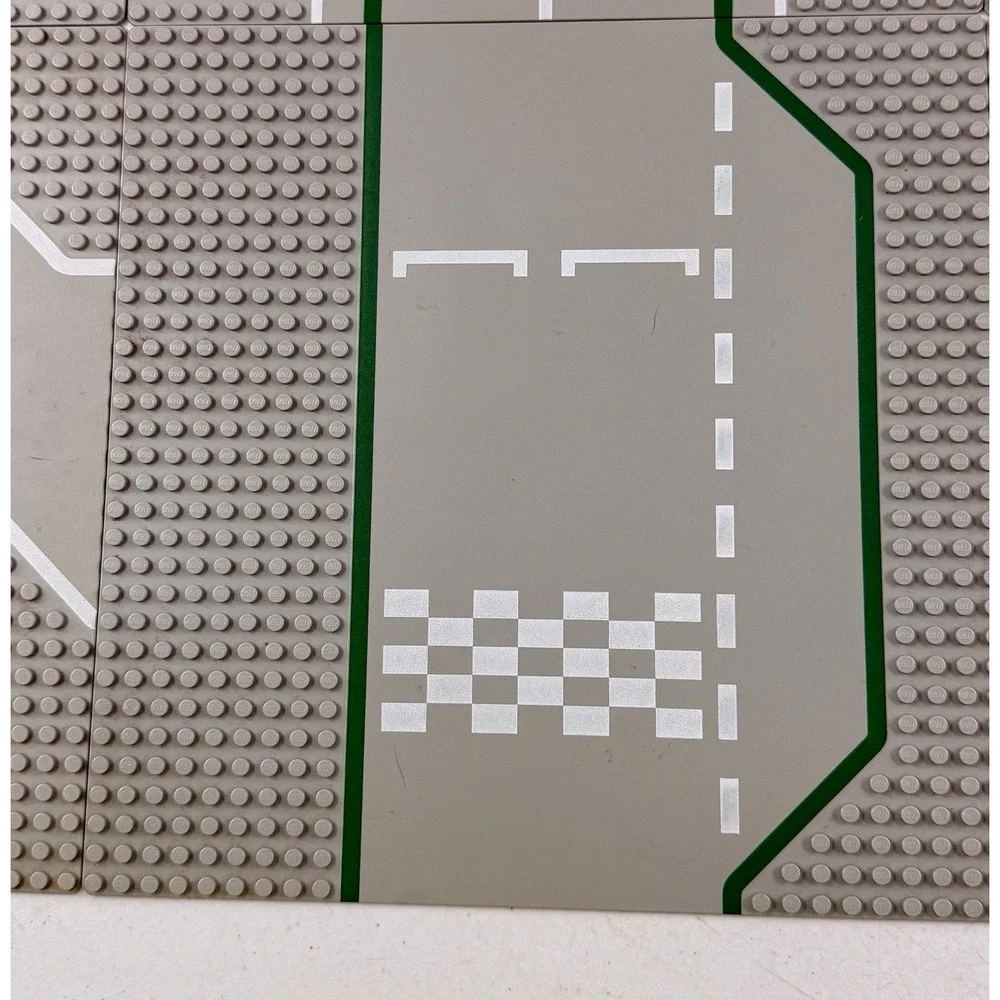 Vintage LEGO 32x32 Gray Baseplate: 7-Stud Road Pattern Lot Of 8